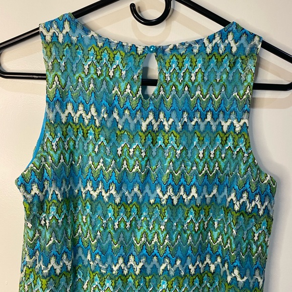 Lemon Fizz Girls Size 16 Geometric 60’s style sleeveless dress - Picture 7 of 12